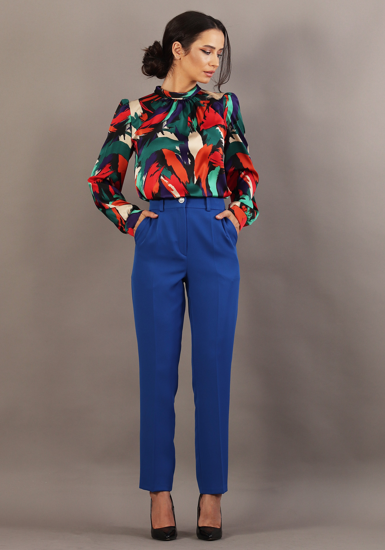 Pantalon-conic-albastru-1 Pantalon conic - imagine 1