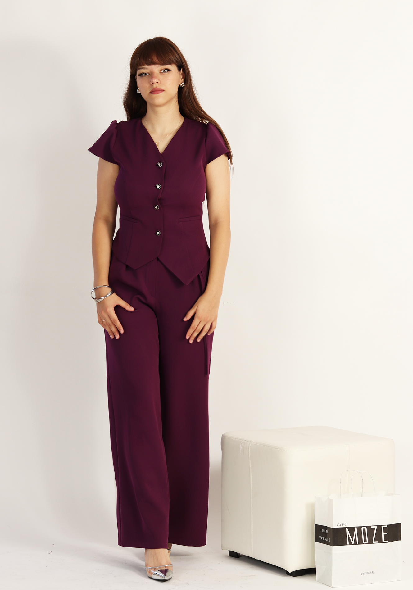 Pantalon-evazat-cu-snur-in-talie-1-2 Pantalon evazat - imagine 1