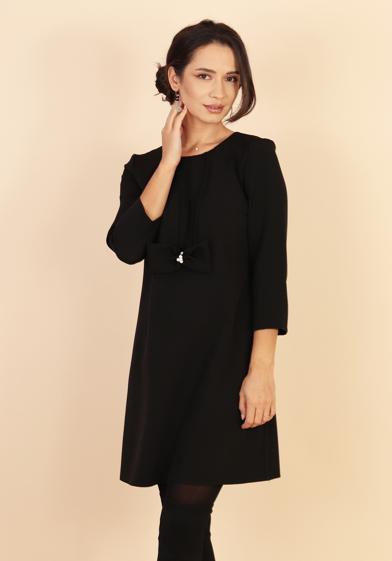 Rochie-evazata-cu-funda-decorativa- Rochie evazata - imagine 1