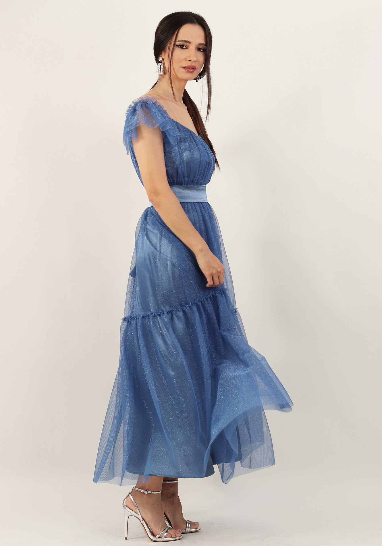 Rochie-lunga-din-tull-1 Rochie lunga din tull - imagine 1