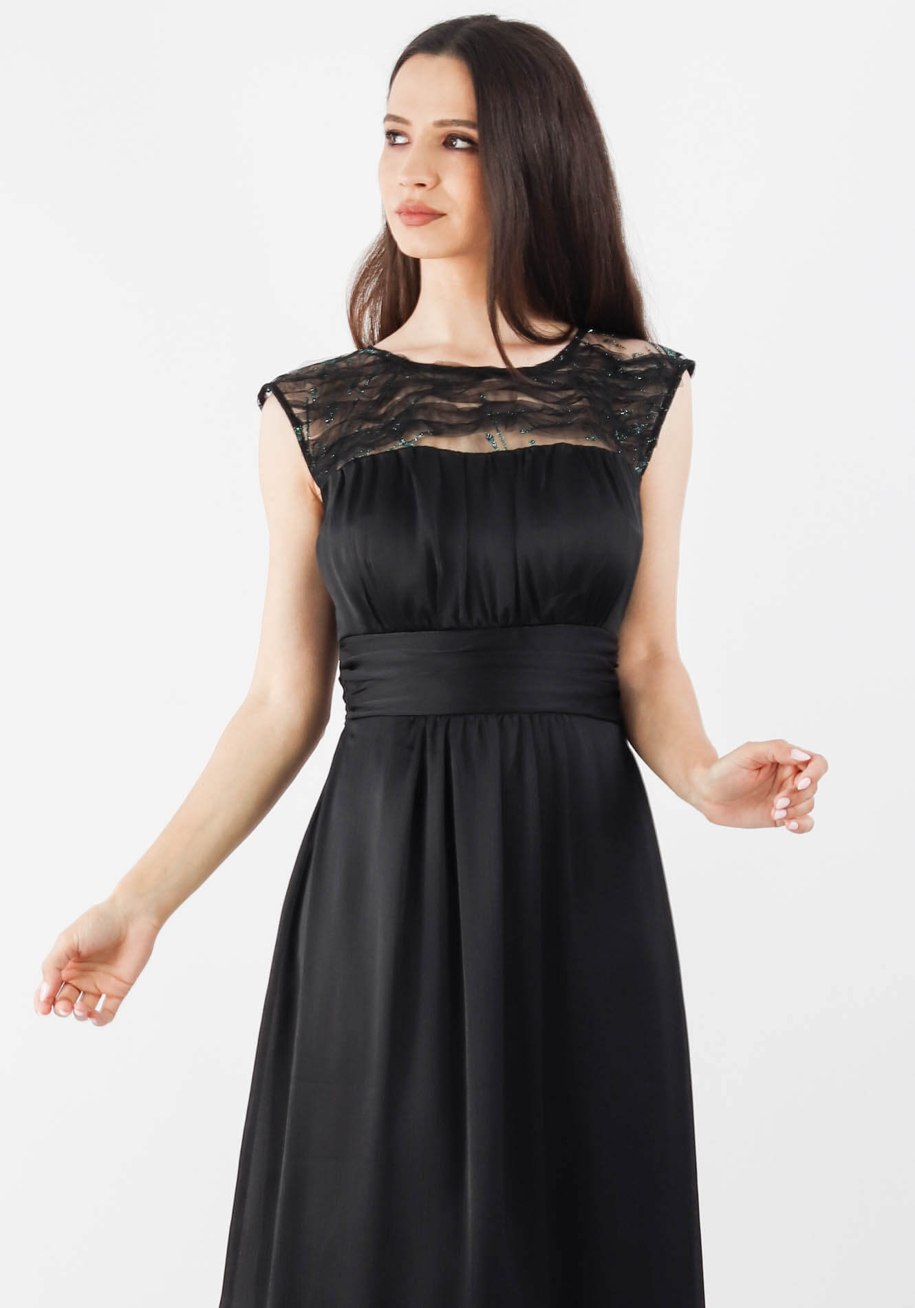 Rochie20lunga20neagra20din20voal201 Rochie lejera - imagine 1