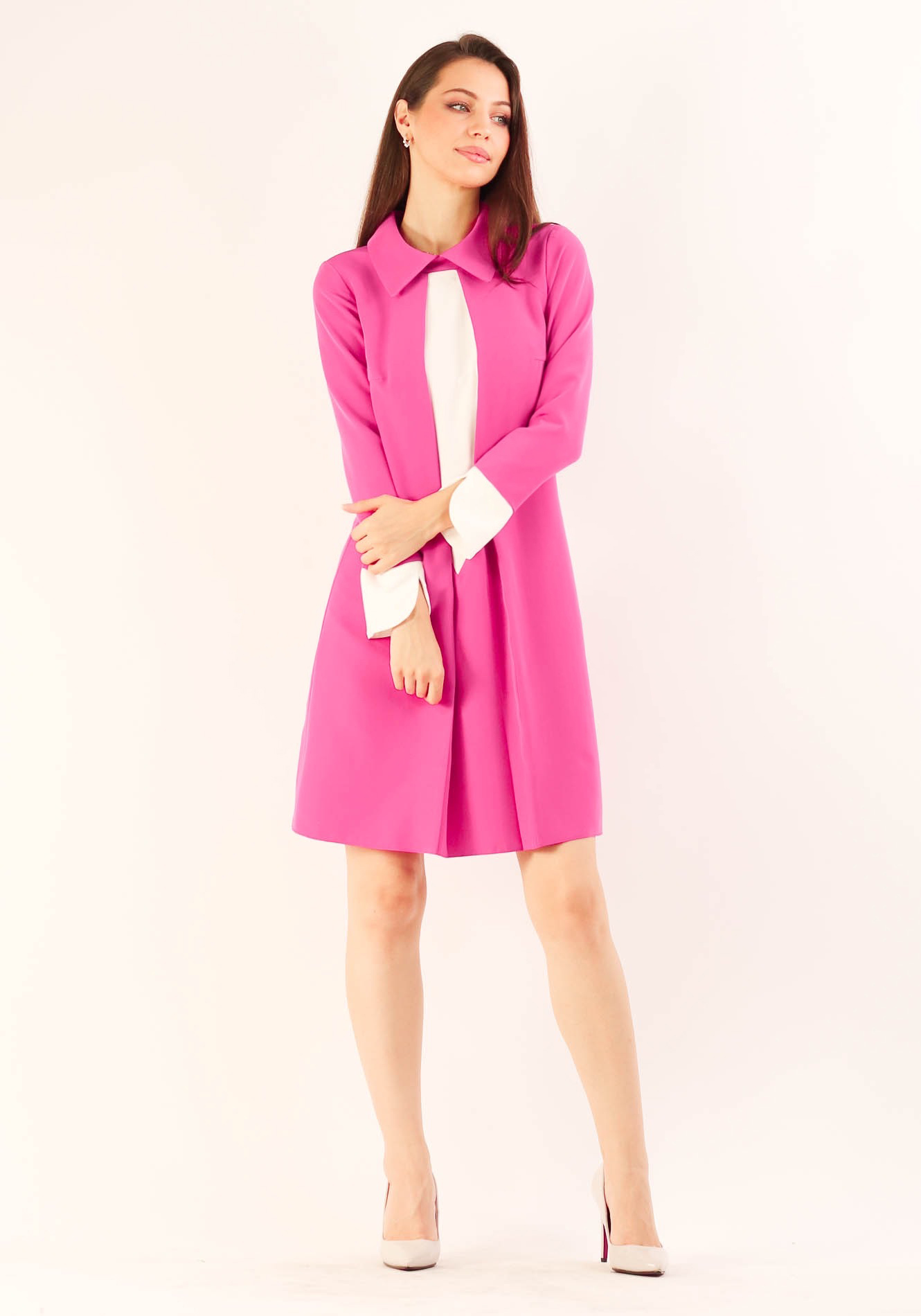 Rochie20roz20lejera20cu20cravata20alba201 Rochie lejera - imagine 1