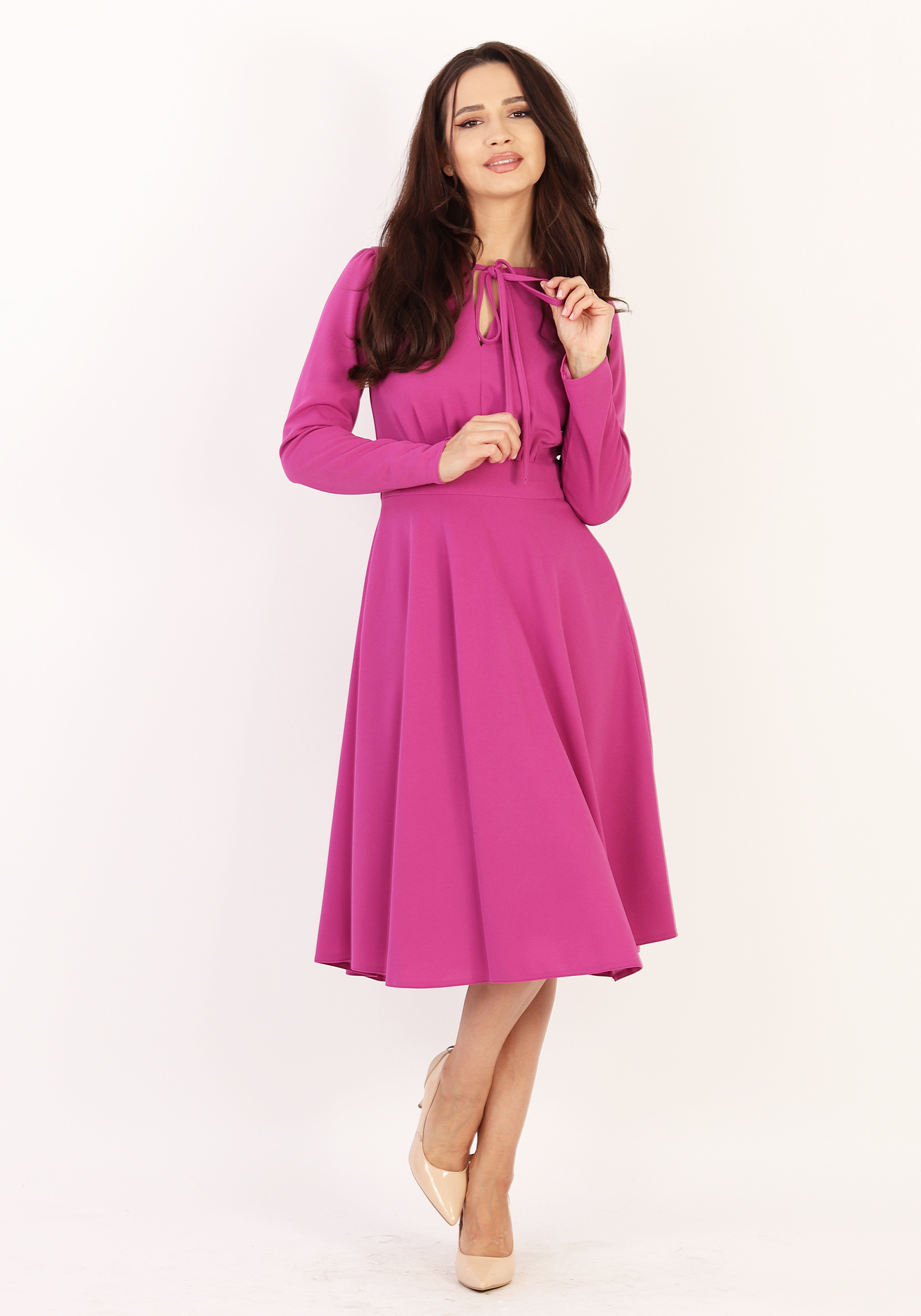 Rochie-clos-cu-funda-1 Rochie clos cu fundă - imagine 1