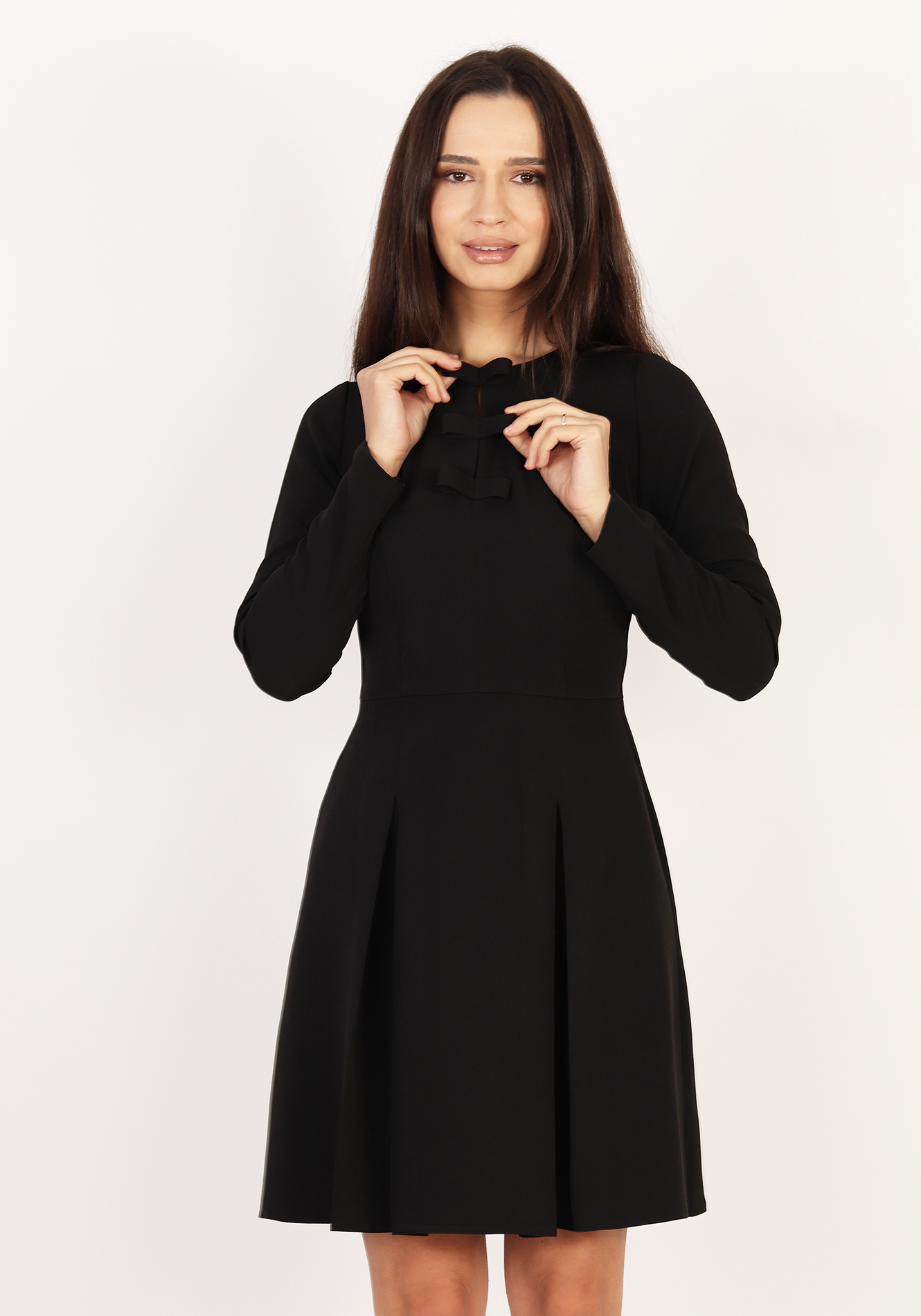 Rochie-evazata-cu-funde-1 Rochie evazata cu funde - imagine 1