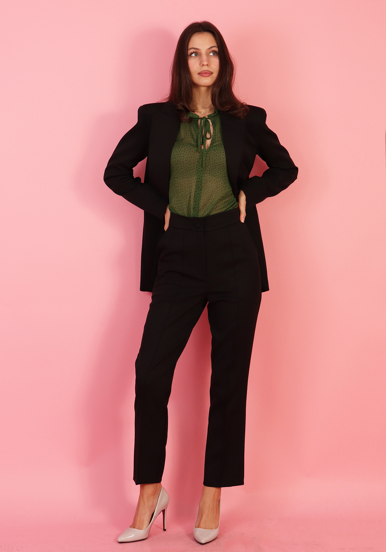 Pantalon-p4044-negru-81 Pantalon drept - imagine 1