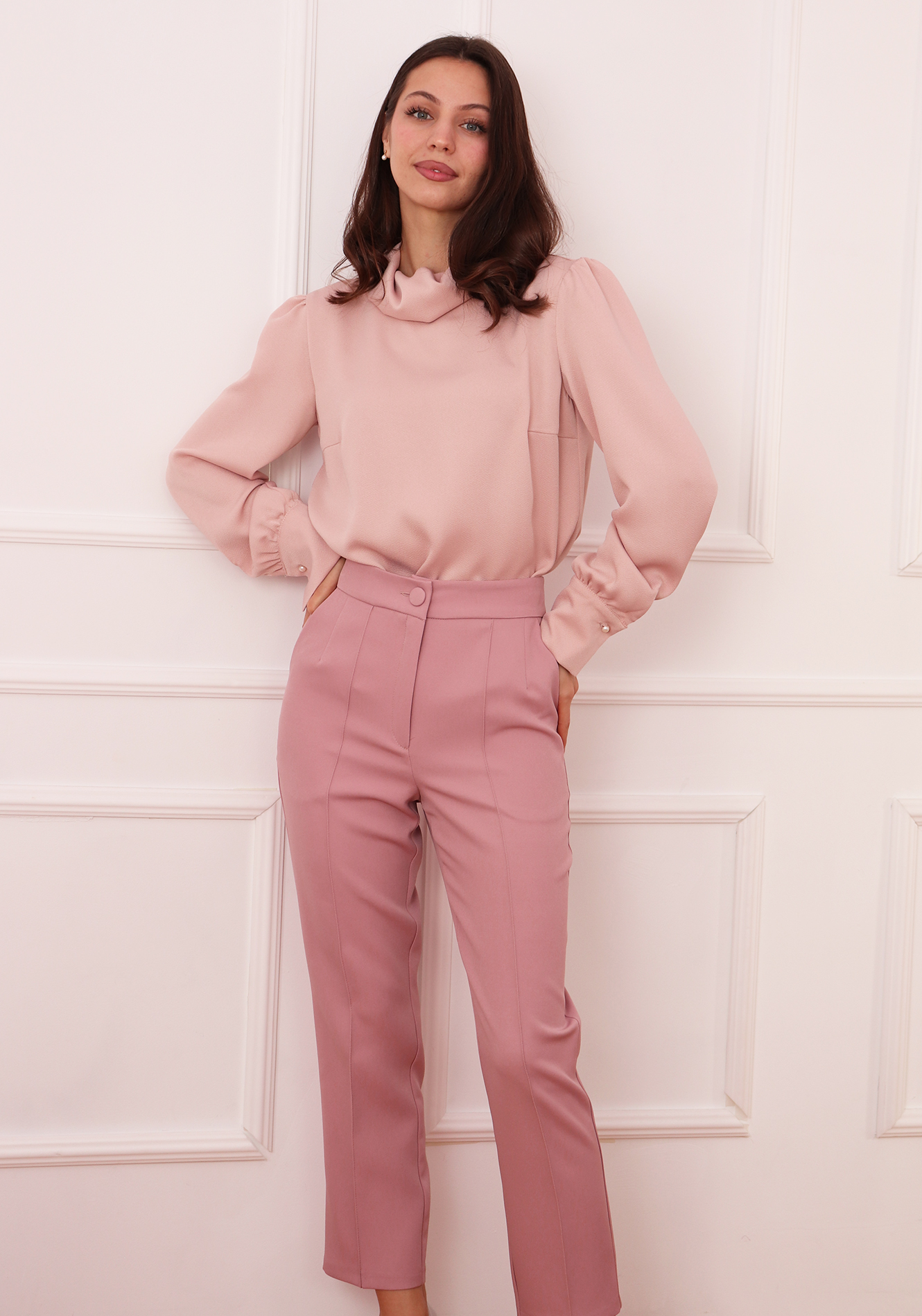 Pantalon-p4044-roz-2 Pantalon drept - imagine 1