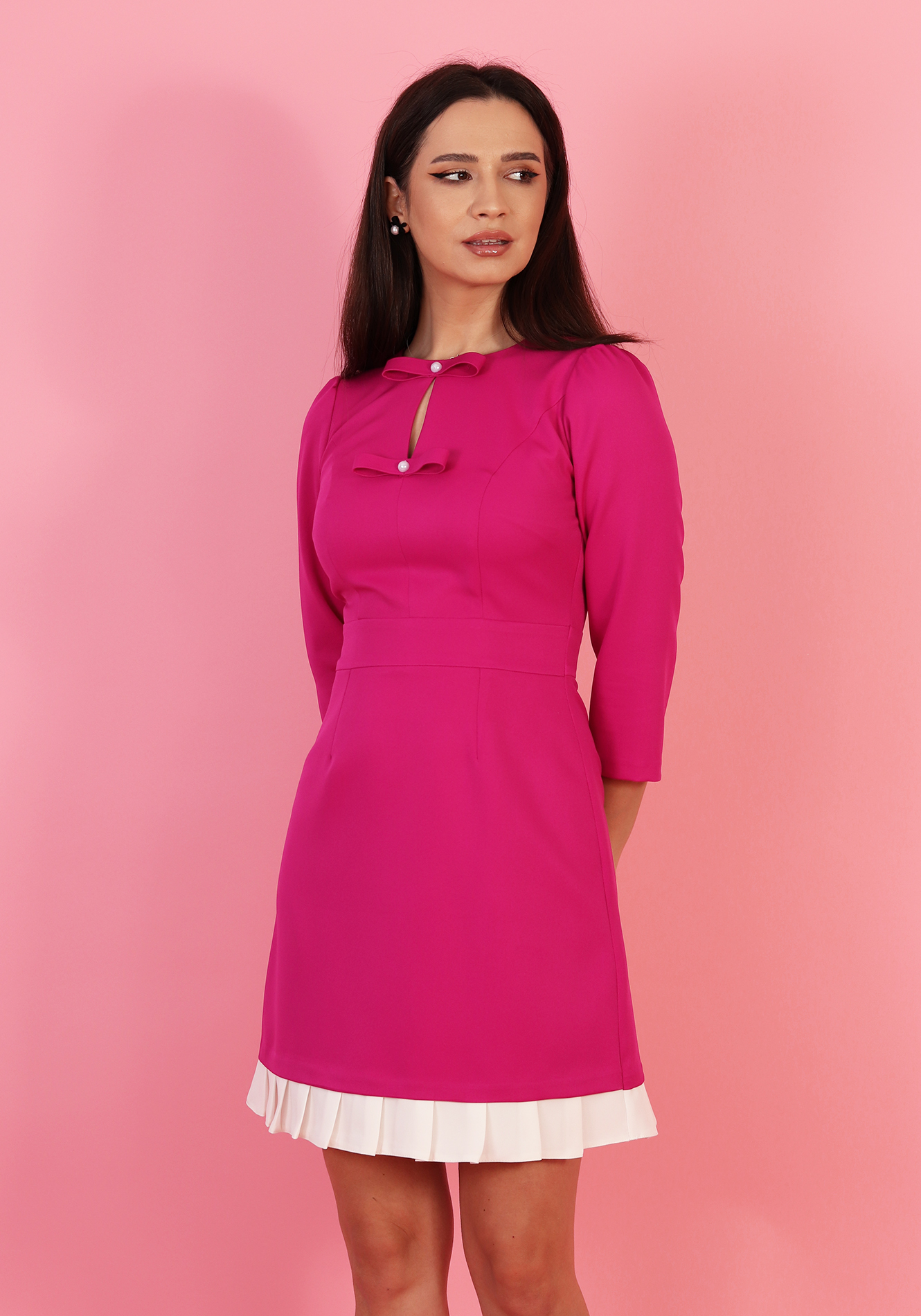 Rochie-evazata-5205ci-fucsia-1 Rochie evazata - imagine 1