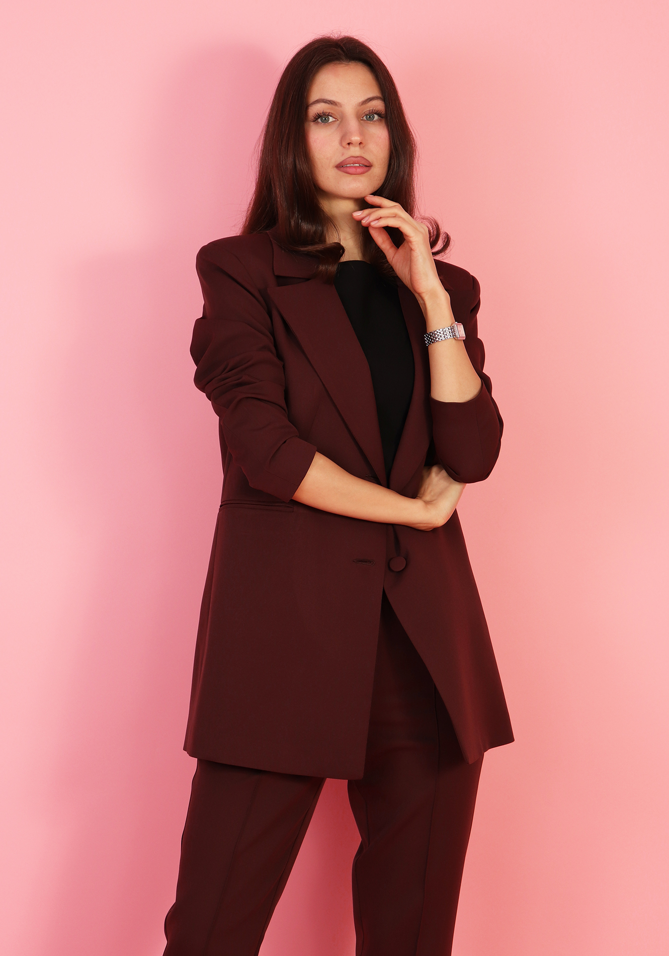 Sacou-maro-sa154ci-1 Sacou oversize - imagine 1