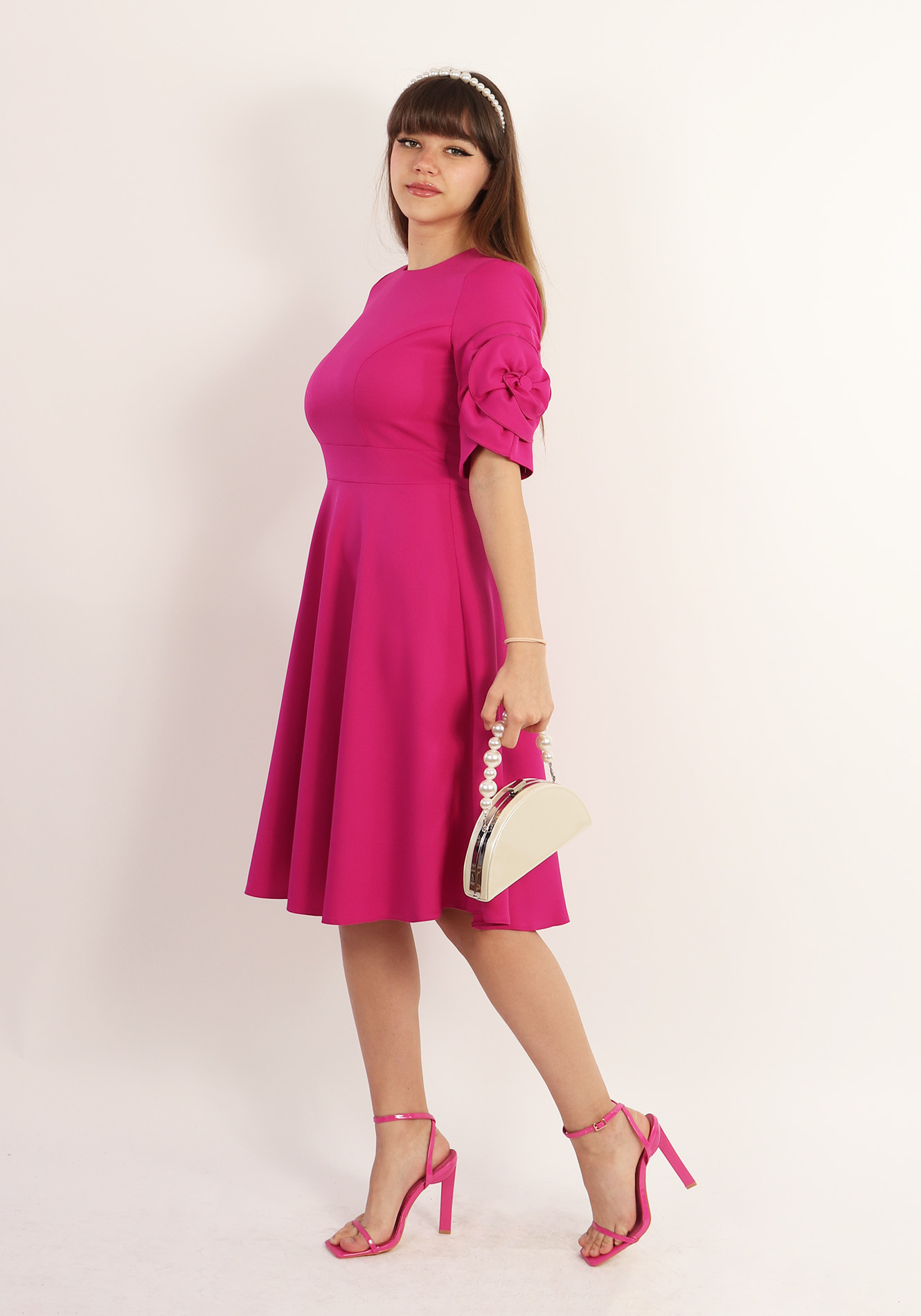 Rochie-clos-cu-maneca-scurta-2 Rochie clos - imagine 1