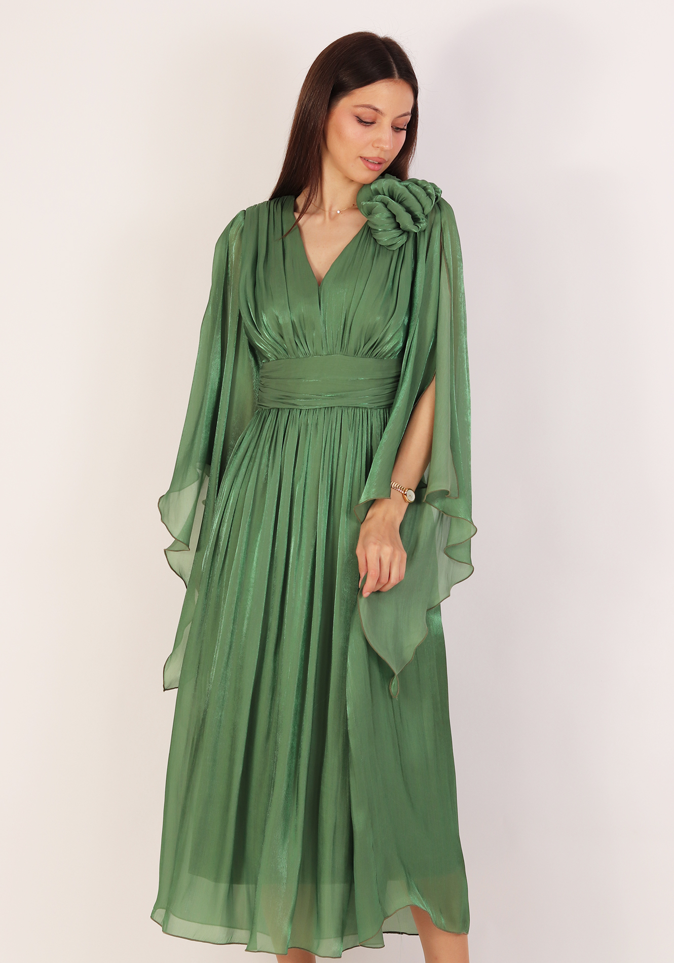 Rochie-eleganta-verde-2 Rochie eleganta - imagine 1
