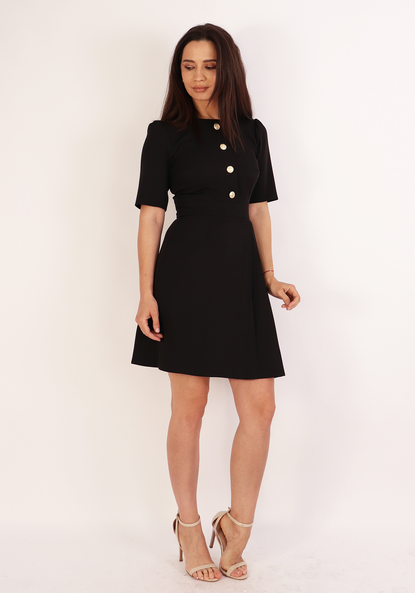 Rochie-evazata-cu-pliuri-r1963-1 Rochie evazata - imagine 1
