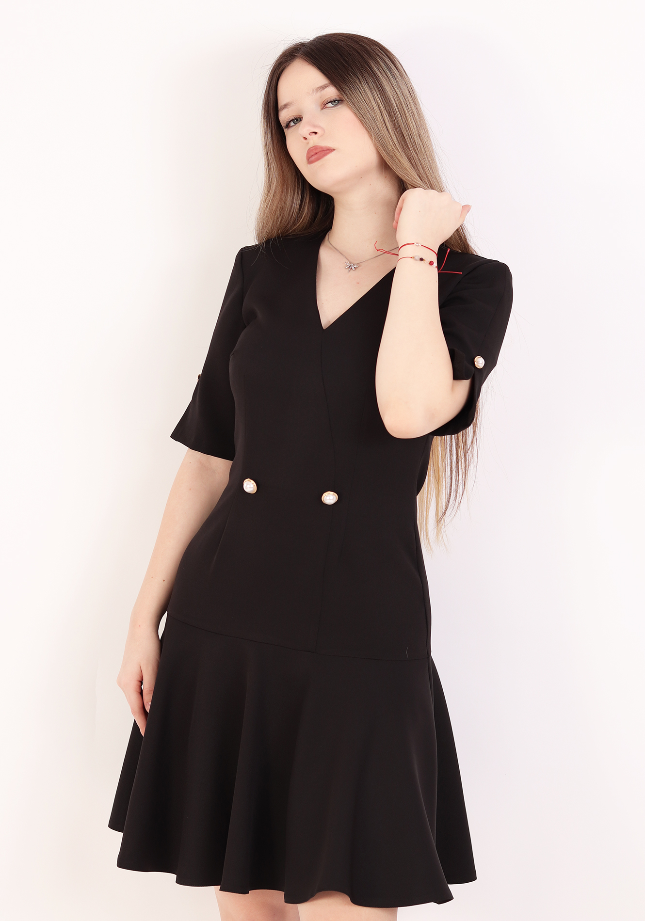 Rochie-evazata-negru-1 Rochie evazata - imagine 1