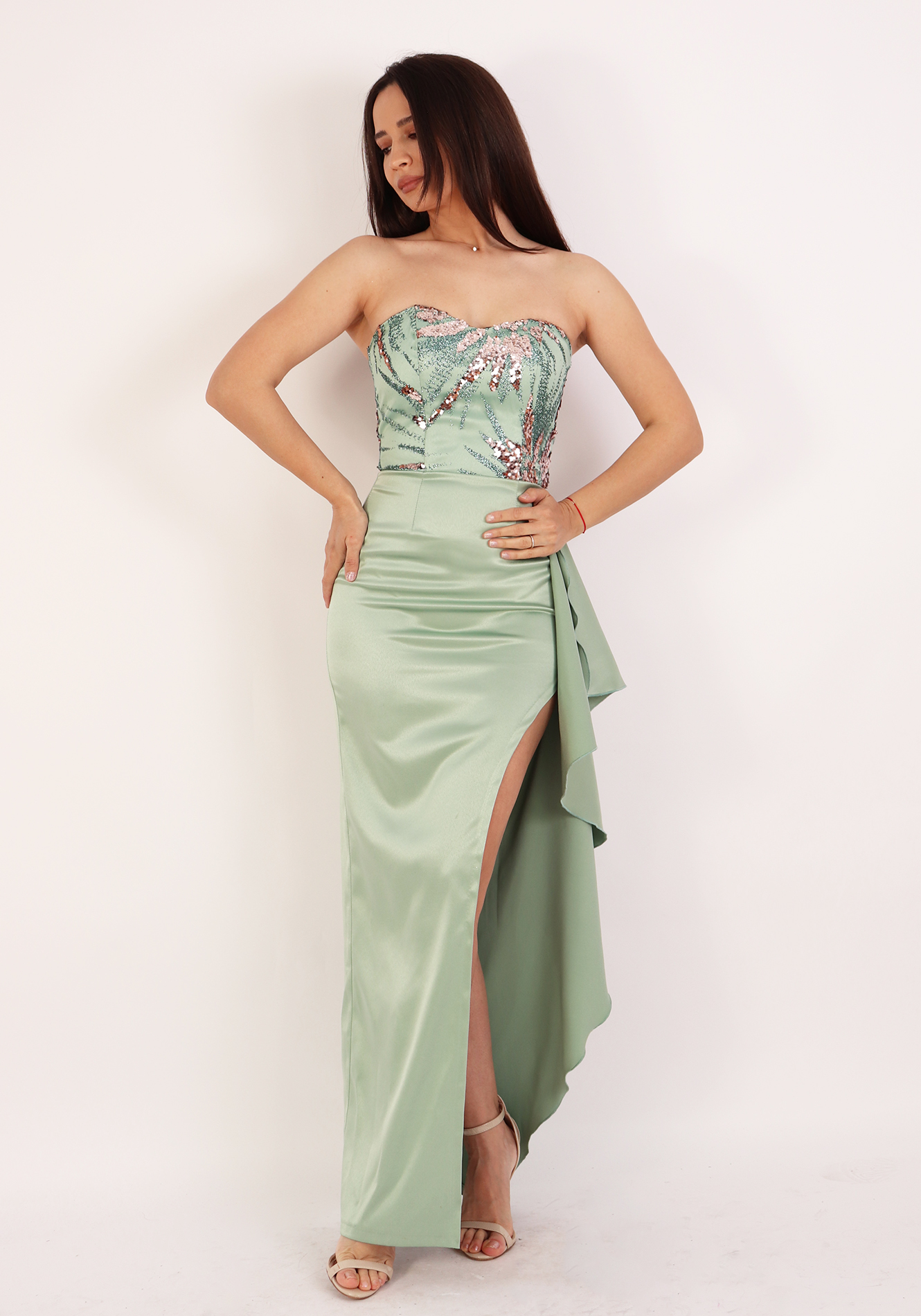Rochie-lunga-mint-1 Rochie lunga - imagine 1