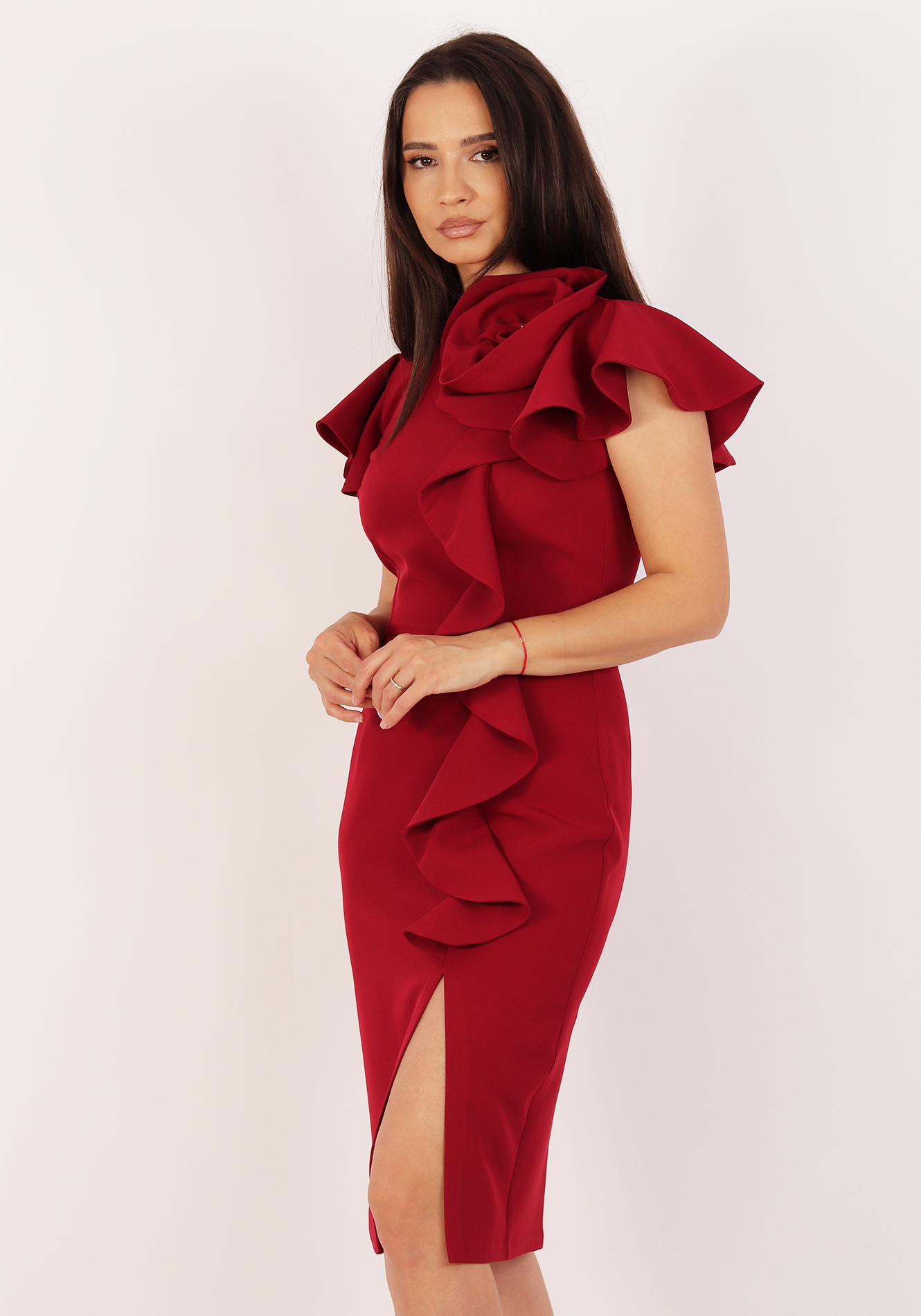 Rochie-conica-r1993-burgundy-1 Rochie conica - imagine 1