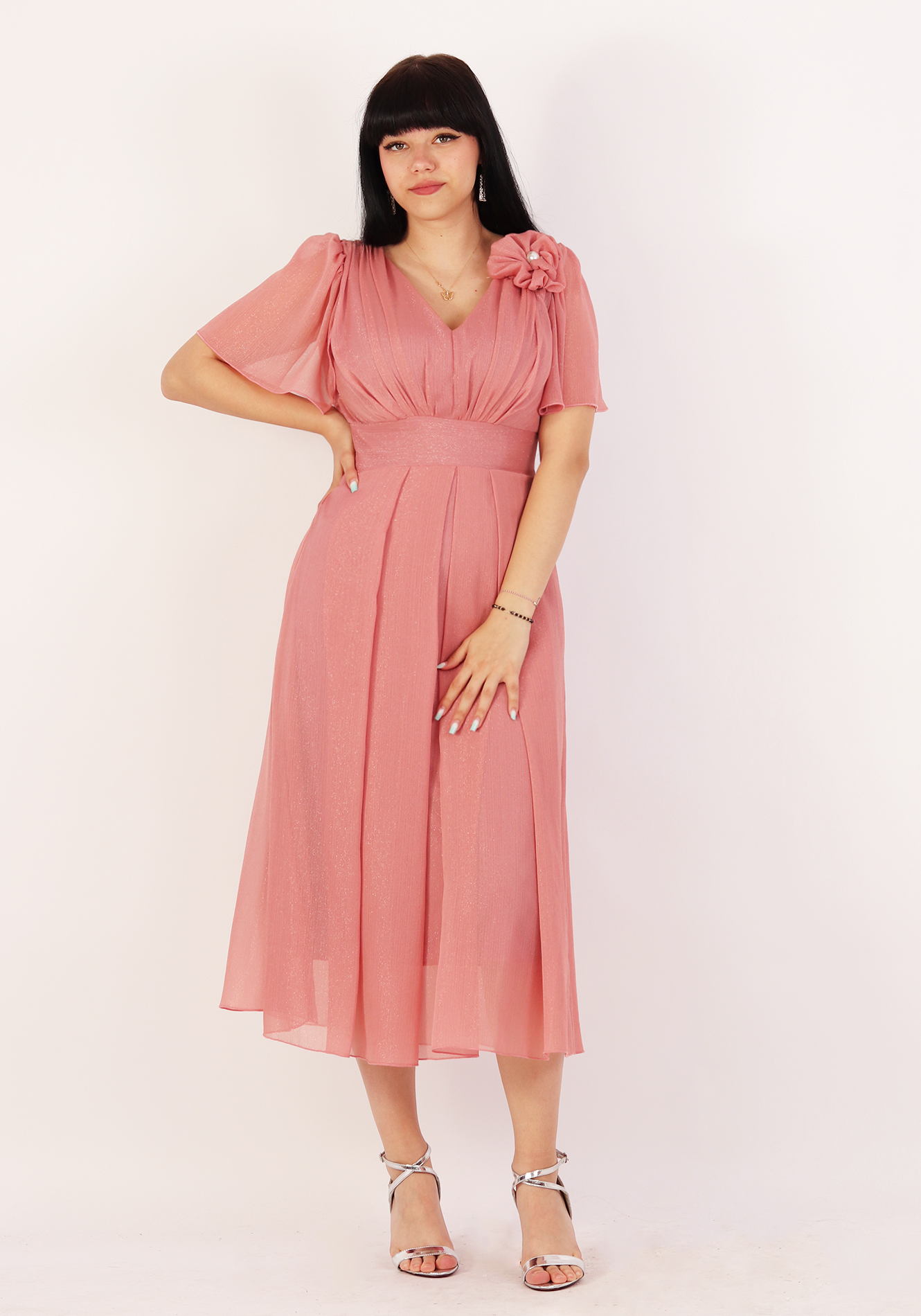 Rochie-eleganta-ro5234-somon-1 Rochie eleganta - imagine 1