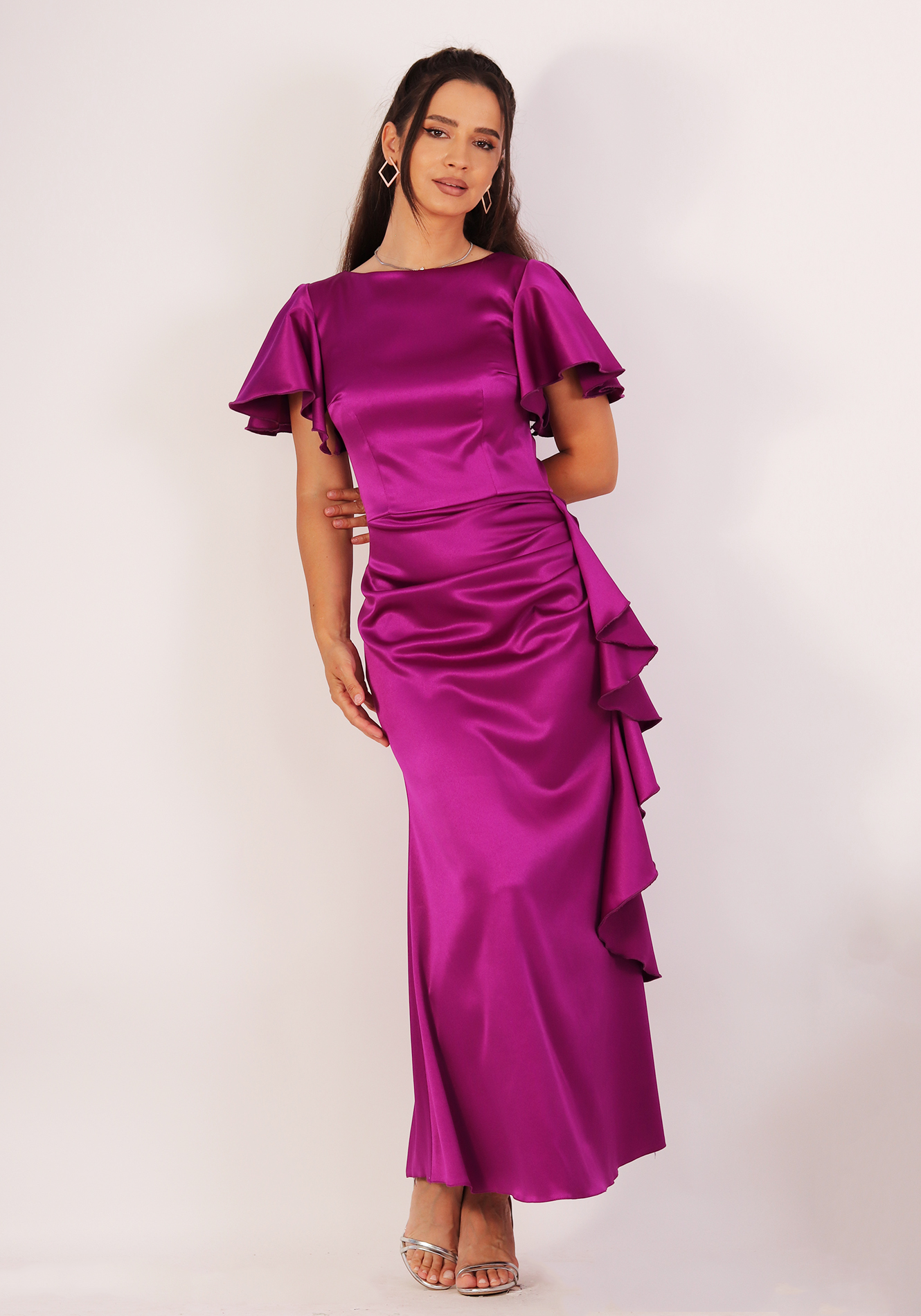 Rochie-midi-r1999-violet-1 Rochie eleganta - imagine 1