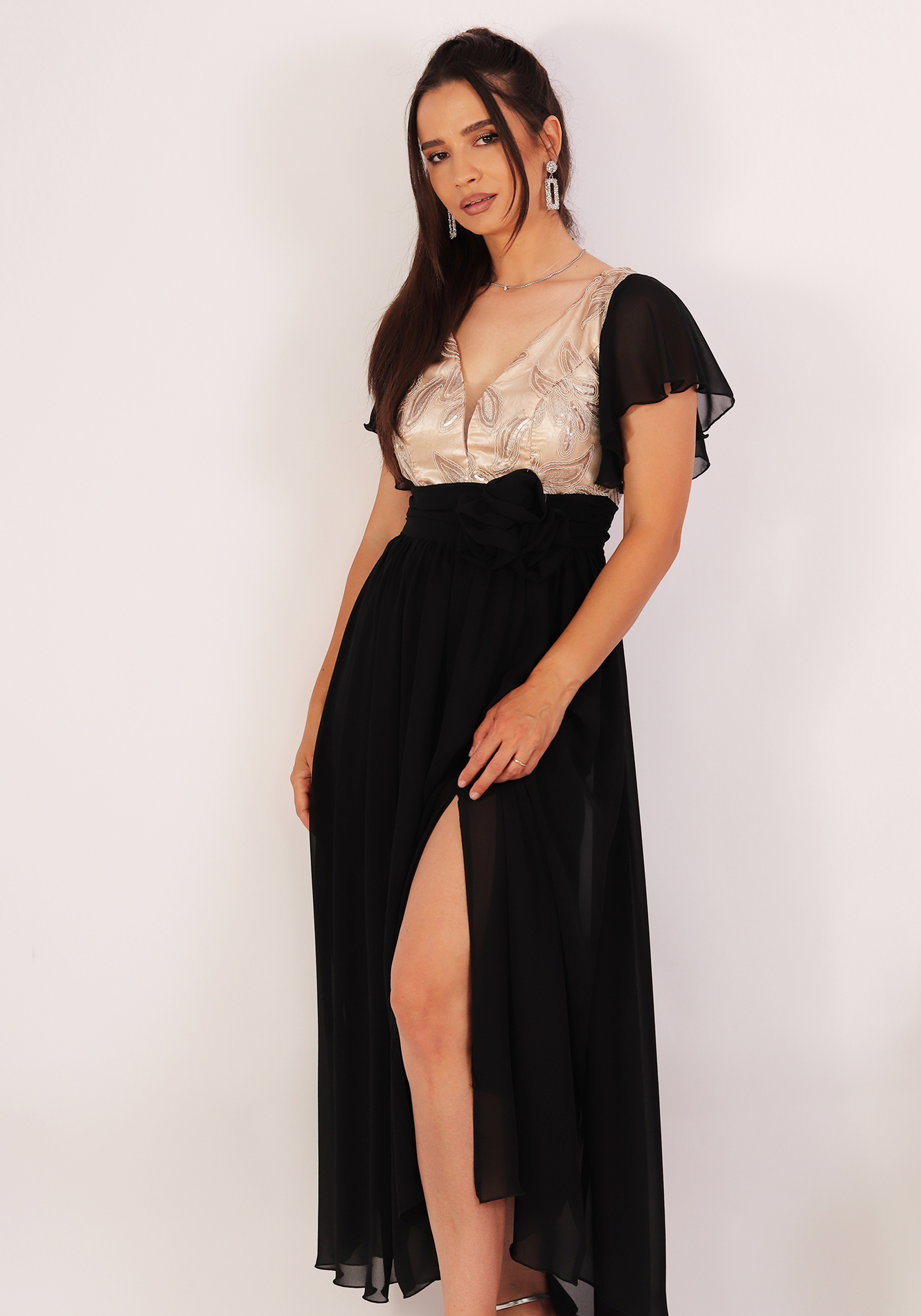 Rochie-voal-ro5242-negru-1 Rochie eleganta - imagine 1