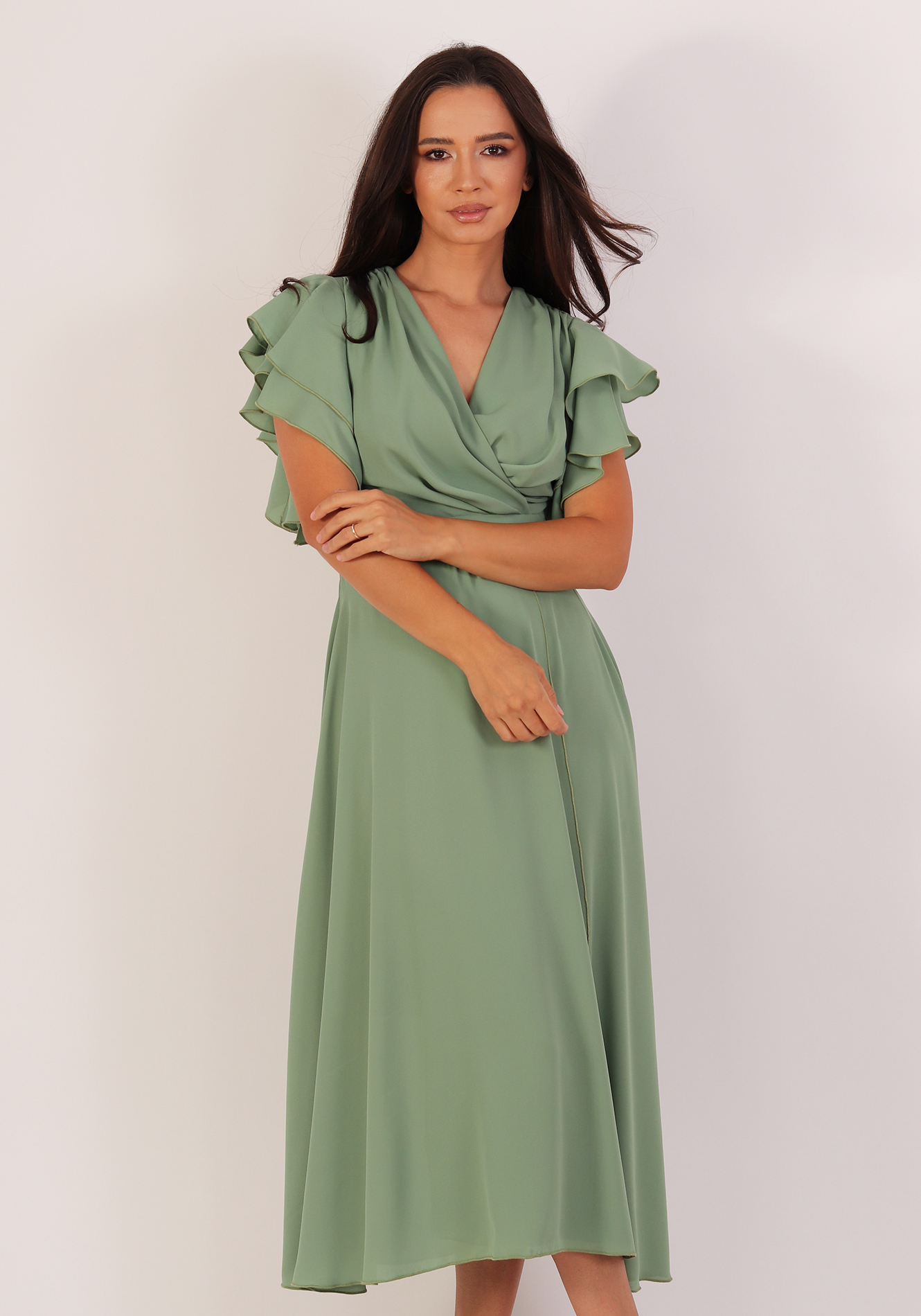Rochie-clos-ro5240-mint-1 Rochie clos midi - imagine 1
