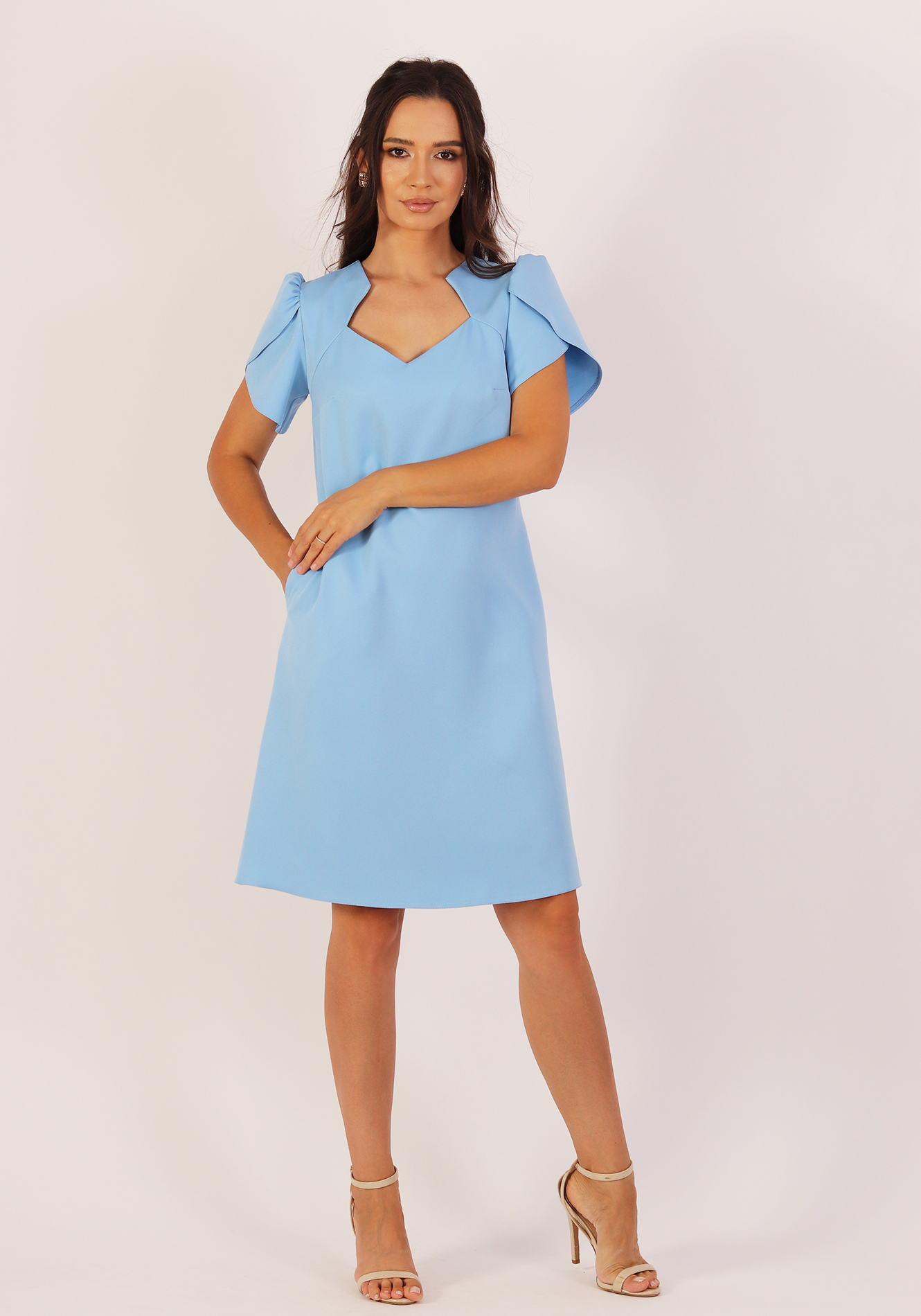 Rochie-lejera-r1998-bleu-1 Rochie lejera cu buzunare - imagine 1