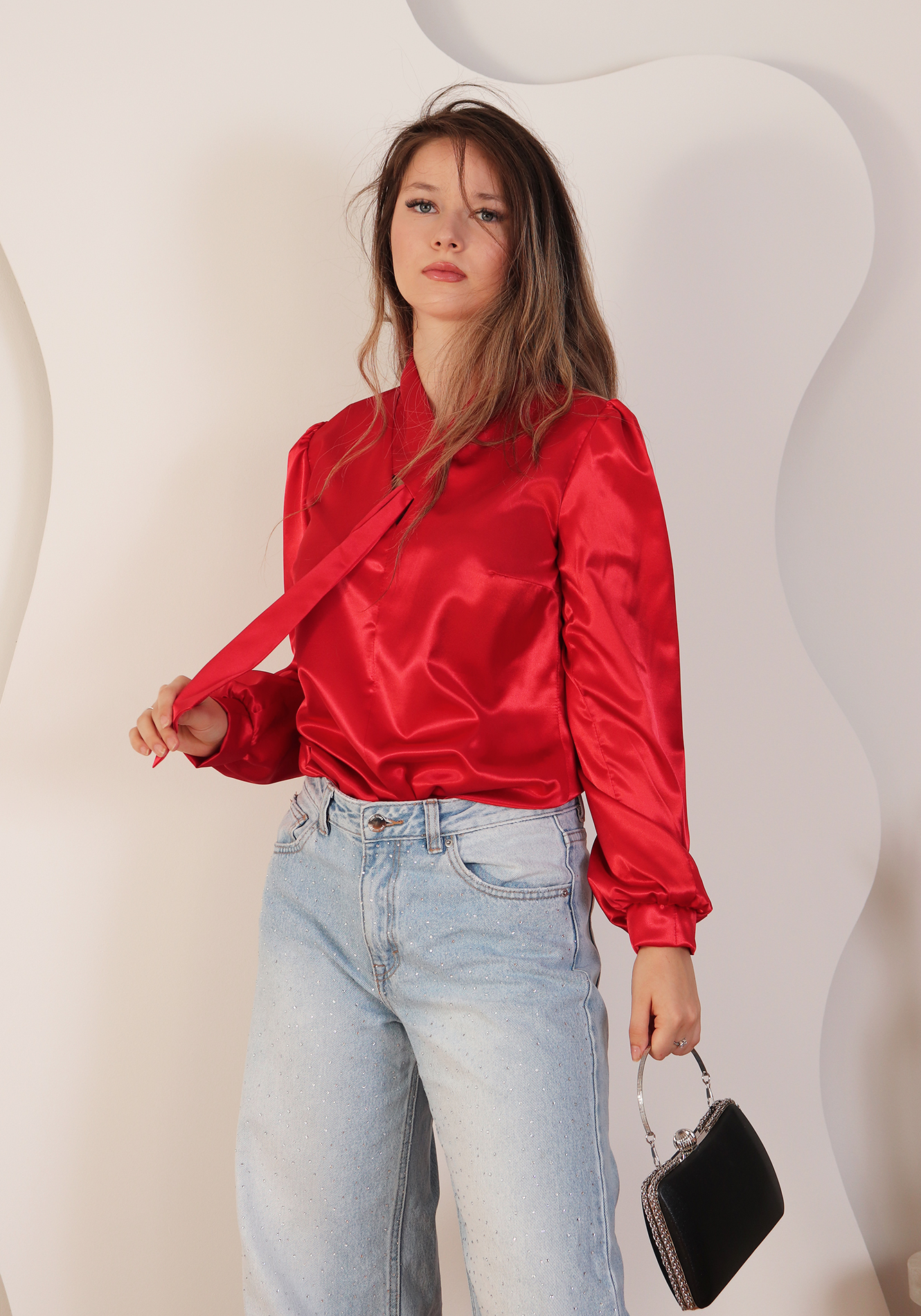 Bluza-bl184of-rosu-1 Bluza office - imagine 1